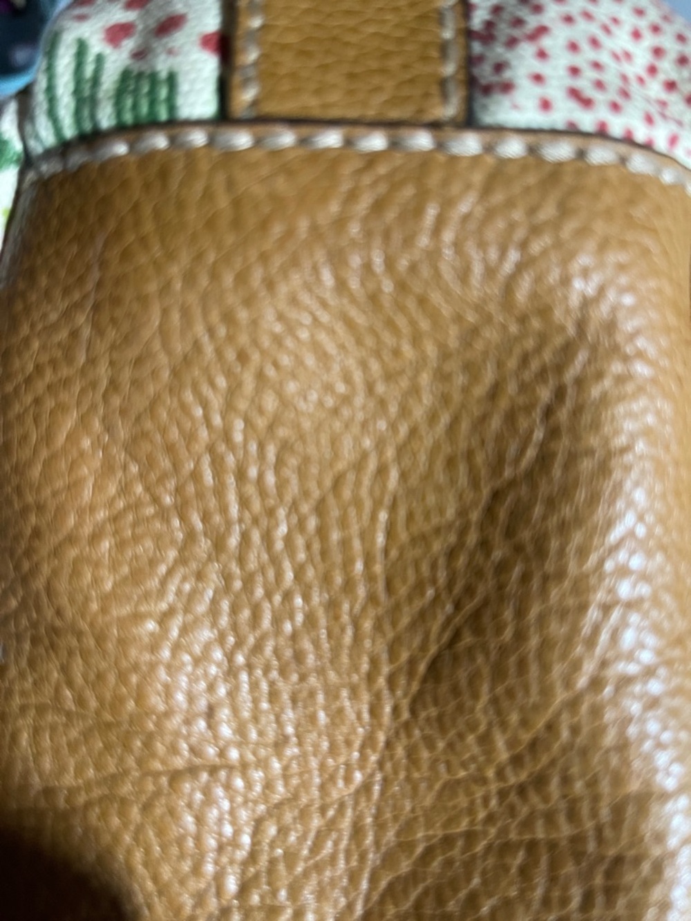 Fossil Tan Crossbody Bag with Colorful Patchwork Panel - Picture 11 of 12